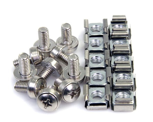 PACK DE 100 TORNILLOS DE MONTAJE Y TUERCAS ENJAULADAS M6 PARA RACK GABINETE DE SERVIDORES PACK DE 100 TORNILLOS DE MONTAJE Y TUERCAS ENJAULADAS M6 PARA RACK GABINETE DE SERVIDORES
